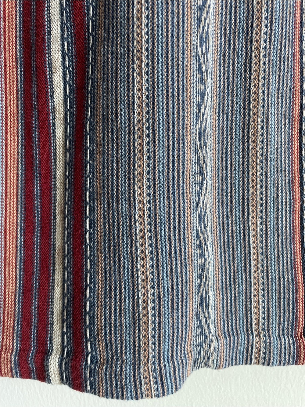 Chaps boho sweater striped southwestern desert leather trim M - Picture 4 of 7